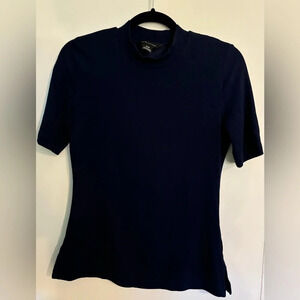 Club Monaco Womens Short Sleeve Mock Neck Viscose Nylon Elastane Sweater Sz Med